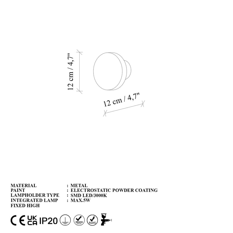 Loomba vegglampe 12 cm rund - Blå - Belysning - Innendørsbelysning & Lamper - Vegglampe