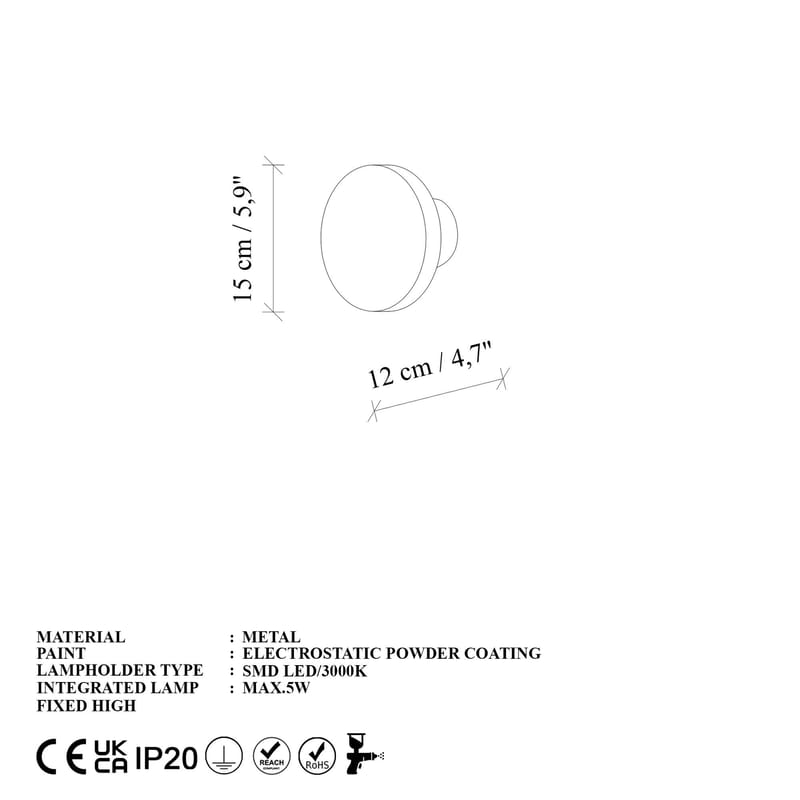 Loomba vegglampe 15 cm rund - Rød - Belysning - Innendørsbelysning & Lamper - Vegglampe