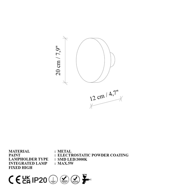 Loomba vegglampe 20 cm rund - Blå - Belysning - Innendørsbelysning & Lamper - Vegglampe