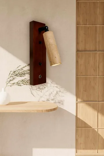 Orvyn vegglampe 13 cm - Beige Valnøtt - Belysning - Innendørsbelysning & Lamper - Vegglampe