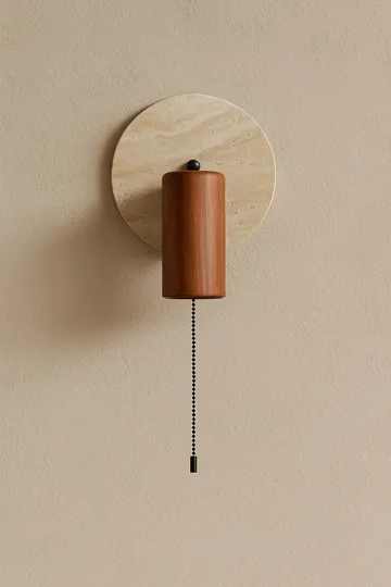 Tharosel vegglampe 21 cm - Beige Valnøtt - Belysning - Innendørsbelysning & Lamper - Vegglampe