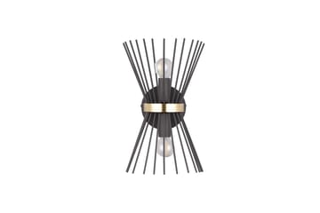 Trio Lighting Rod Vegglampe 2xE14 Svart/Gull - Belysning - Innendørsbelysning & Lamper - Vegglampe