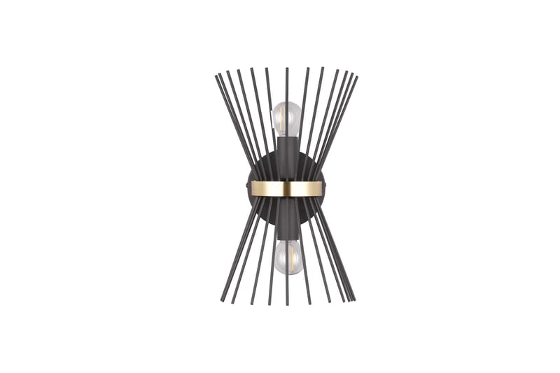Trio Lighting Rod Vegglampe 2xE14 Svart/Gull - Belysning - Innendørsbelysning & Lamper - Vegglampe