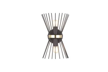 Trio Lighting Rod Vegglampe 2xE14 Svart/Gull - Belysning - Innendørsbelysning & Lamper - Vegglampe