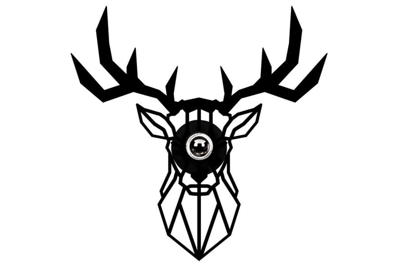 Vegg lampe Brilo Deer Svart, Svart