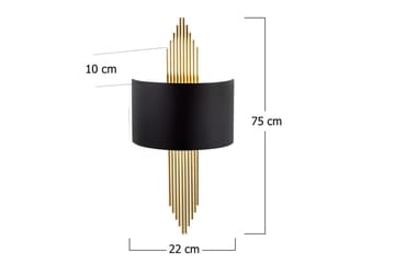 Vegg lampe Grelon Svart / Gull - Svart / Gull - Belysning - Innendørsbelysning & Lamper - Vegglampe