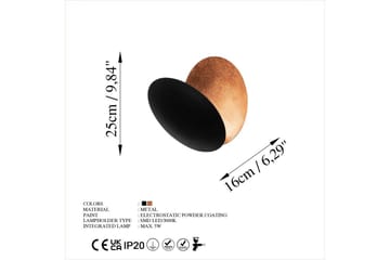 Vegg lampe Zandel Svart / Kobber - Svart / Kobber - Belysning - Innendørsbelysning & Lamper - Vegglampe