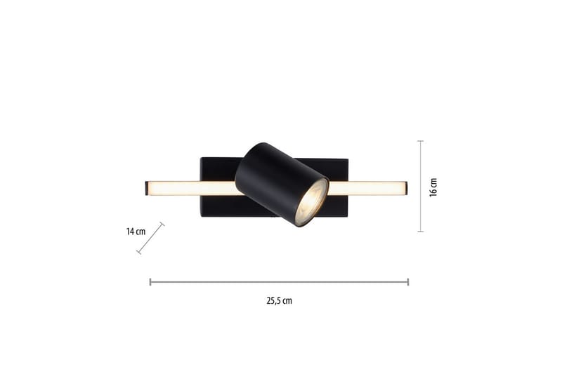 Vegg- og taklampe Barik - 14x16x25,5 cm - Belysning - Innendørsbelysning & Lamper - Vegglampe