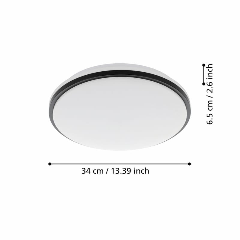 Vegg-/Taklampe Pinetto - Hvit, Svart - Belysning - Innendørsbelysning & Lamper - Vegglampe