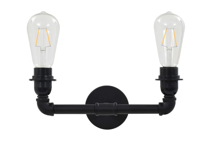 Vegglampe 2-veis svart 2 x E27 lysprer - Sengelampe vegg - Veggarmatur - Vegglampe