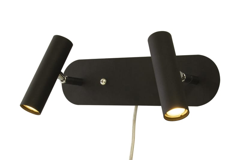 Vegglampe Artic Dobbel Svart / Krom - Sengelampe vegg - Leselampe vegg - Veggarmatur - Vegglampe - Leselampe