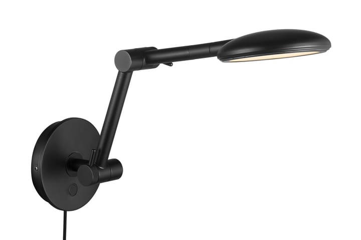 Vegglampe Bend med Arm Svart - Sengelampe vegg - Veggarmatur - Vegglampe