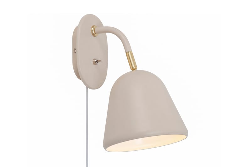 Vegglampe Fleur med Arm Beige - Sengelampe vegg - Veggarmatur - Vegglampe