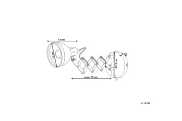 Vegglampe Harrington 33 cm - Sølv - Belysning - Innendørsbelysning & Lamper - Vegglampe - Veggarmatur