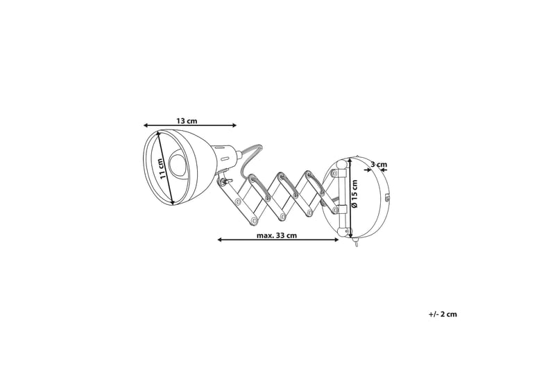 Vegglampe Harrington 33 cm - Sølv - Belysning - Innendørsbelysning & Lamper - Vegglampe - Veggarmatur