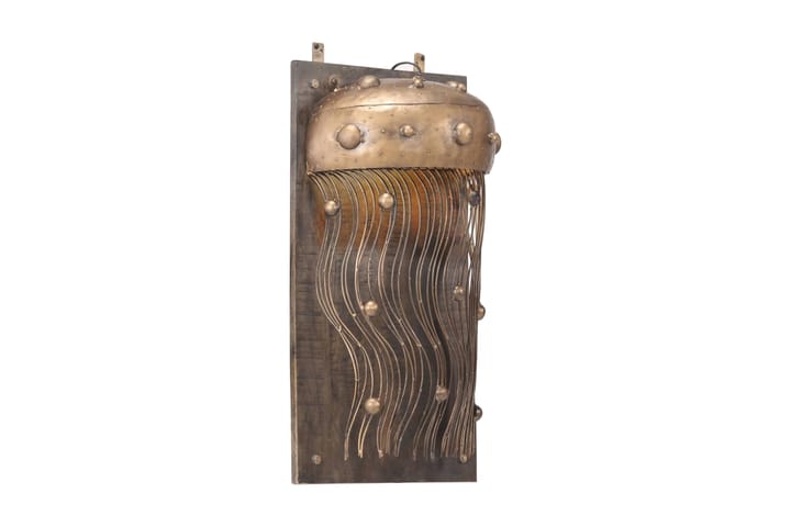 Vegglampe med glassmanetdesign jern og heltre mangotre - Brun - Veggarmatur - Sengelampe vegg - Vegglampe