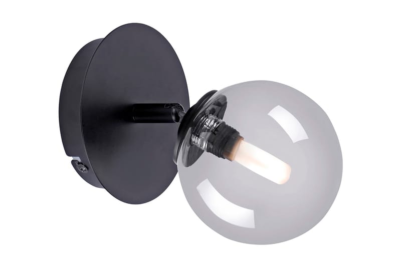 Vegglampe Zinacan 12x12 cm - Svart - Veggarmatur - Sengelampe vegg - Vegglampe