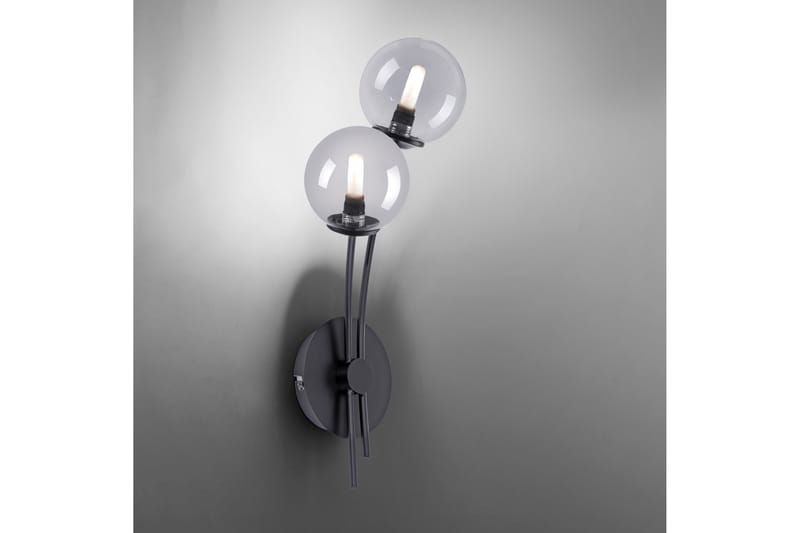 Vegglampe Zinacan 17x18 cm - Svart - Veggarmatur - Sengelampe vegg - Vegglampe
