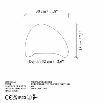 Vyrel vegglampe 30 cm - Hvit - Belysning - Innendørsbelysning & Lamper - Vegglampe