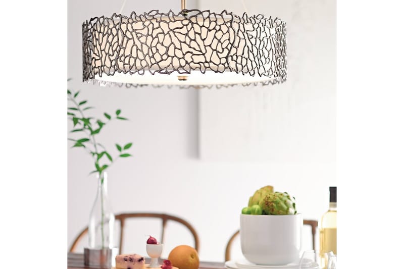 Hengelampe Kichler Sølv Korall 559x175x559 mm - 559x175x559 mm - Belysning - Innendørsbelysning & Lamper - Vinduslampe
