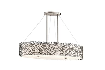 Hengelampe Kichler Sølv Korall 864x175x406 mm - 864x175x406 mm - Belysning - Innendørsbelysning & Lamper - Vinduslampe