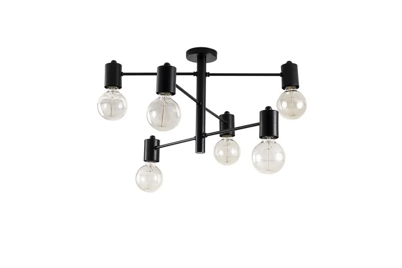 Lysekrone Hexaia Ned Svart, Svart