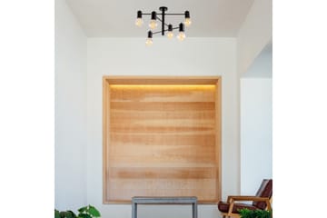 Lysekrone Hexaia Ned Svart - Svart - Belysning - Innendørsbelysning & Lamper - Vinduslampe