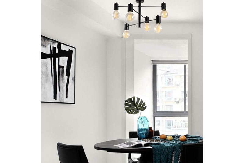 Lysekrone Hexaia Ned Svart - Svart - Belysning - Innendørsbelysning & Lamper - Vinduslampe