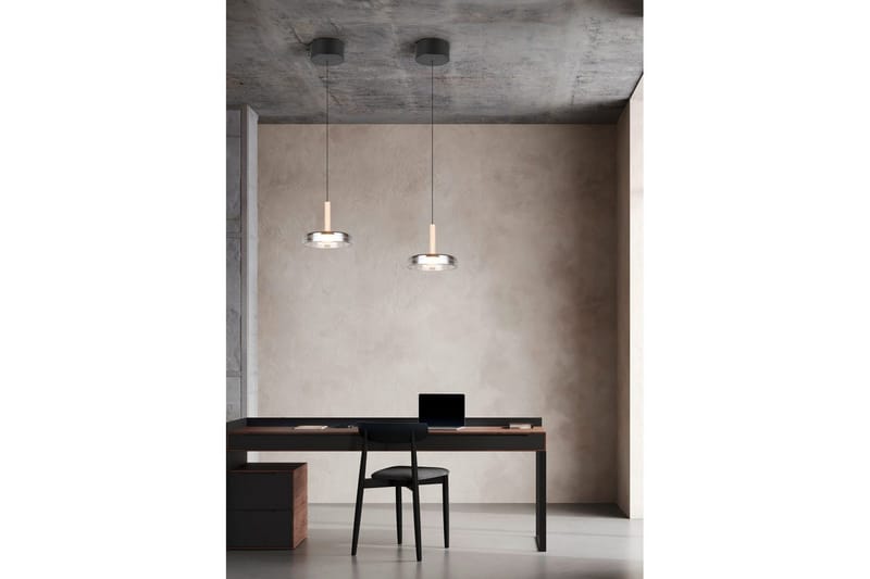 Pendel TRIO Celeste 1-del, Matt svart/krom/tre - 1-del, Matt svart/krom/tre - Belysning - Innendørsbelysning & Lamper - Vinduslampe