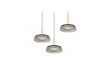 Pendel TRIO Celeste 3-delt, Matt svart/krom/tre - 3-delt, Matt svart/krom/tre - Belysning - Innendørsbelysning & Lamper - Vinduslampe