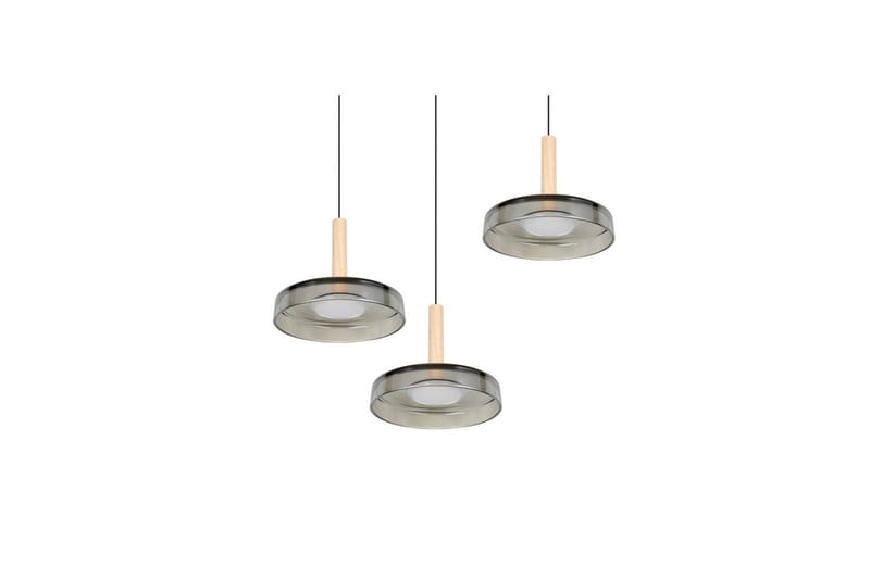 Pendel TRIO Celeste 3-delt, Matt svart/krom/tre - 3-delt, Matt svart/krom/tre - Belysning - Innendørsbelysning & Lamper - Vinduslampe