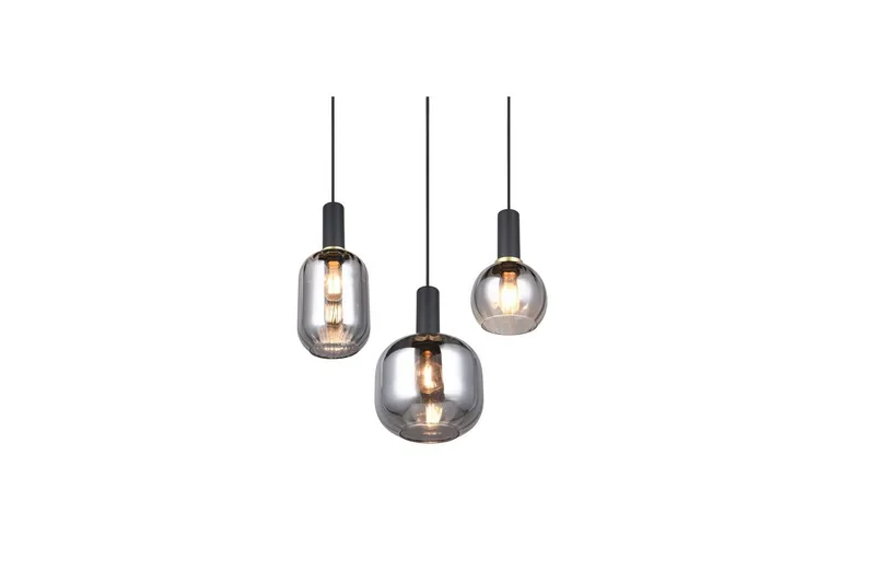 Pendel TRIO Diva 3-delt, Matt svart/krom - 3-delt, Matt svart/krom - Belysning - Innendørsbelysning & Lamper - Vinduslampe
