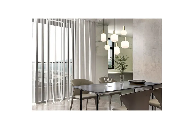 Pendel TRIO Diva 6-deler, Matt messing/hvit - 6-deler, Matt messing/hvit - Belysning - Innendørsbelysning & Lamper - Vinduslampe