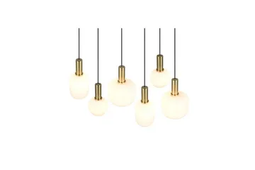 Pendel TRIO Diva 6-deler, Matt messing/hvit - 6-deler, Matt messing/hvit - Belysning - Innendørsbelysning & Lamper - Vinduslampe
