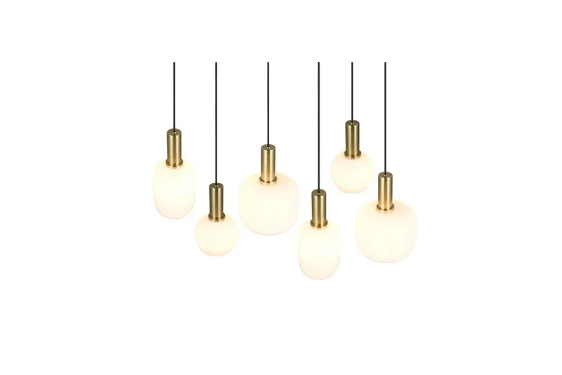 Pendel TRIO Diva 6-deler, Matt messing/hvit - 6-deler, Matt messing/hvit - Belysning - Innendørsbelysning & Lamper - Vinduslampe
