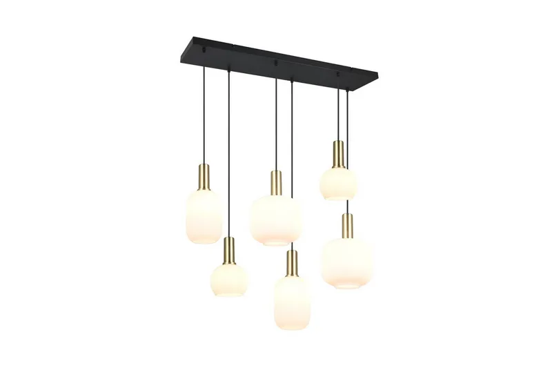 Pendel TRIO Diva 6-deler, Matt messing/hvit, 6-deler, Matt messing/hvit