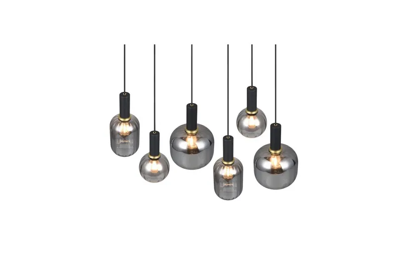 Pendel TRIO Diva 6-deler, Matt svart/krom - 6-deler, Matt svart/krom - Belysning - Innendørsbelysning & Lamper - Vinduslampe