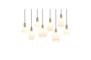 Pendel TRIO Diva 8-delt, Matt messing/hvit - 8-delt, Matt messing/hvit - Belysning - Innendørsbelysning & Lamper - Vinduslampe