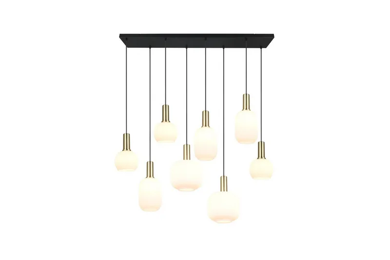 Pendel TRIO Diva 8-delt, Matt messing/hvit - 8-delt, Matt messing/hvit - Belysning - Innendørsbelysning & Lamper - Vinduslampe