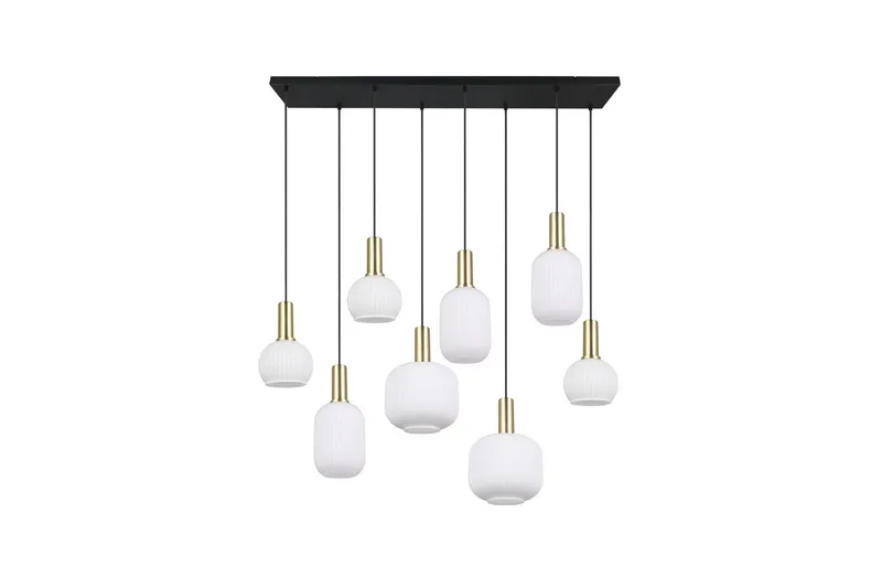 Pendel TRIO Diva 8-delt, Matt messing/hvit - 8-delt, Matt messing/hvit - Belysning - Innendørsbelysning & Lamper - Vinduslampe