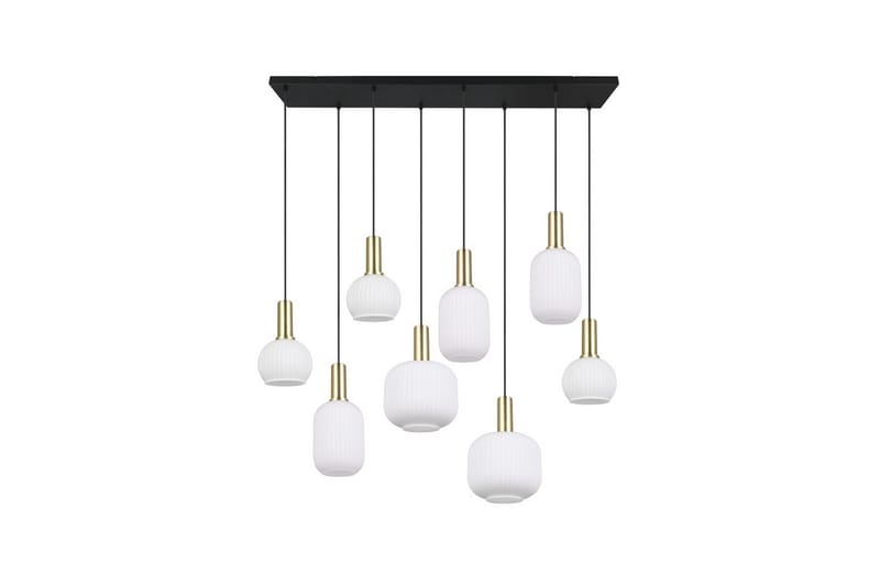 Pendel TRIO Diva 8-delt, Matt messing/hvit - 8-delt, Matt messing/hvit - Belysning - Innendørsbelysning & Lamper - Vinduslampe