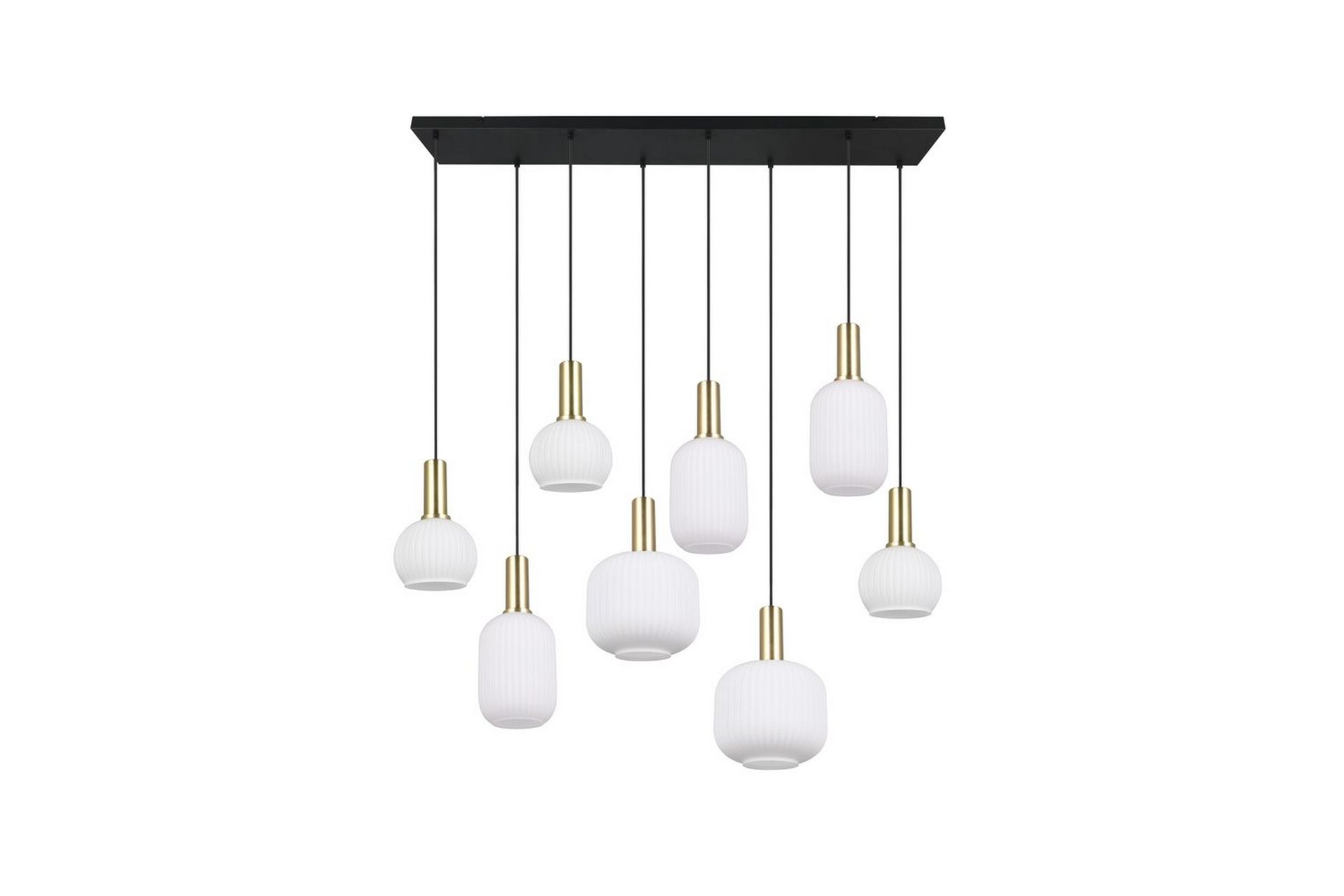 Pendel TRIO Diva 8-delt, Matt messing/hvit - 8-delt, Matt messing/hvit - Belysning - Innendørsbelysning & Lamper - Vinduslampe