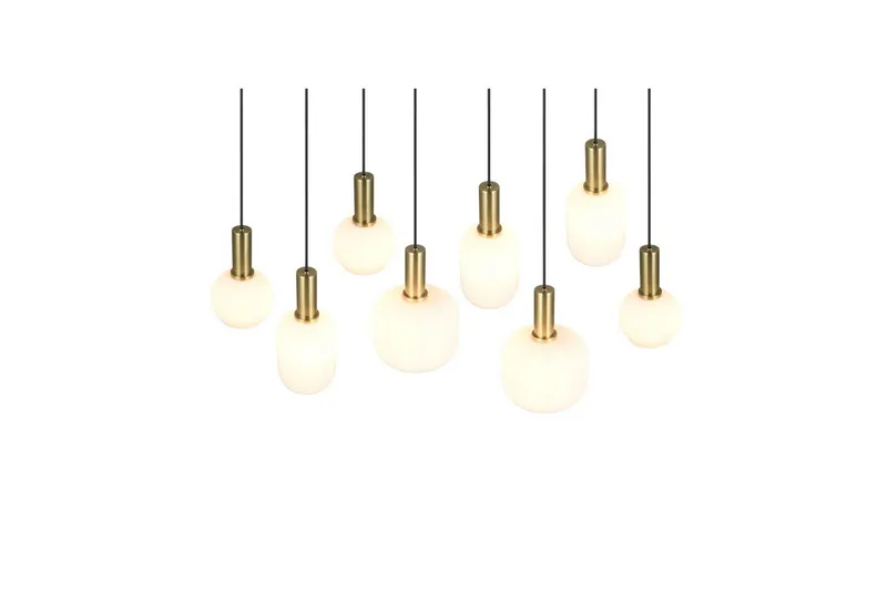 Pendel TRIO Diva 8-delt, Matt messing/hvit - 8-delt, Matt messing/hvit - Belysning - Innendørsbelysning & Lamper - Vinduslampe