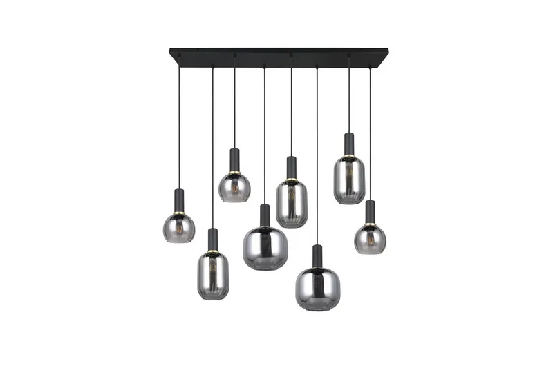 Pendel TRIO Diva 8-delt, Matt svart/krom - 8-delt, Matt svart/krom - Belysning - Innendørsbelysning & Lamper - Vinduslampe