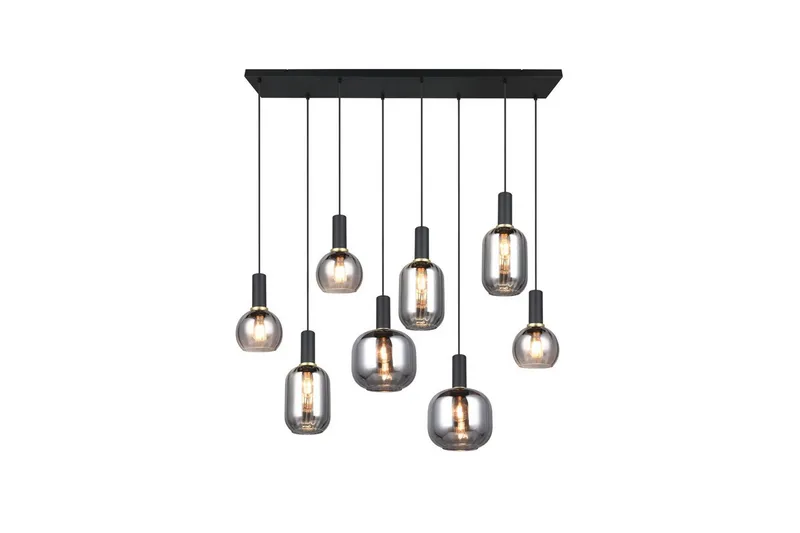 Pendel TRIO Diva 8-delt, Matt svart/krom - 8-delt, Matt svart/krom - Belysning - Innendørsbelysning & Lamper - Vinduslampe