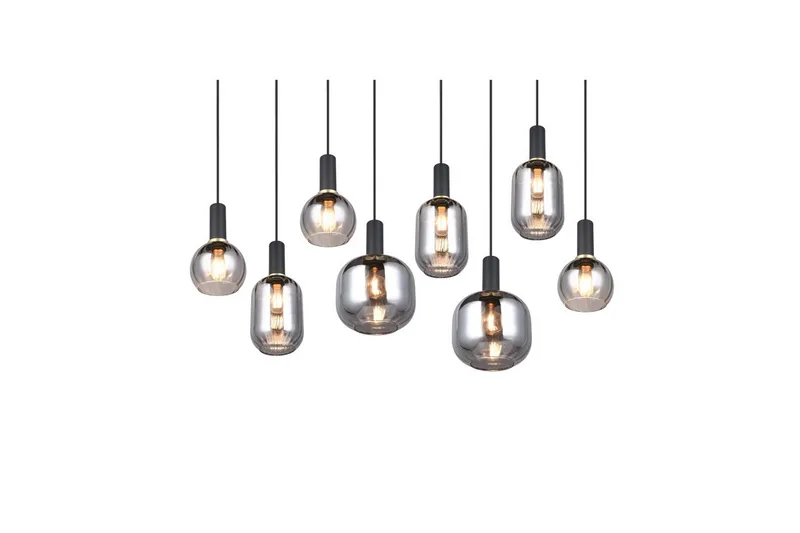 Pendel TRIO Diva 8-delt, Matt svart/krom - 8-delt, Matt svart/krom - Belysning - Innendørsbelysning & Lamper - Vinduslampe