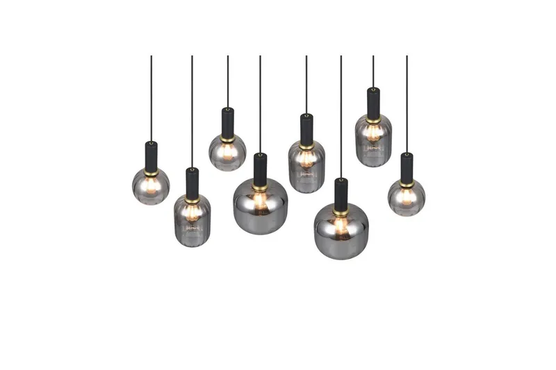 Pendel TRIO Diva 8-delt, Matt svart/krom - 8-delt, Matt svart/krom - Belysning - Innendørsbelysning & Lamper - Vinduslampe