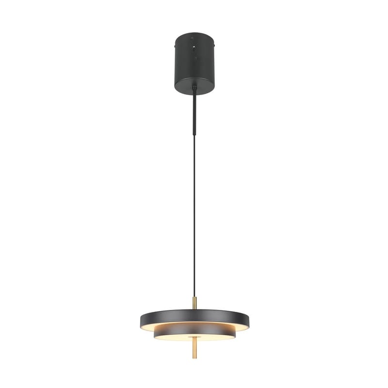 Pendel TRIO Keaton, 1 lampe 40 cm/mattsvart/messing