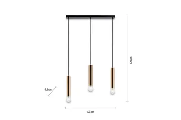 Pendellampe Bruna - 6x120x65 cm, Messing Matt - Belysning - Innendørsbelysning & Lamper - Vinduslampe