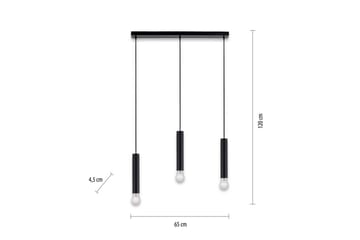 Pendellampe Bruna - 6x120x65 cm, Svart - Belysning - Innendørsbelysning & Lamper - Vinduslampe